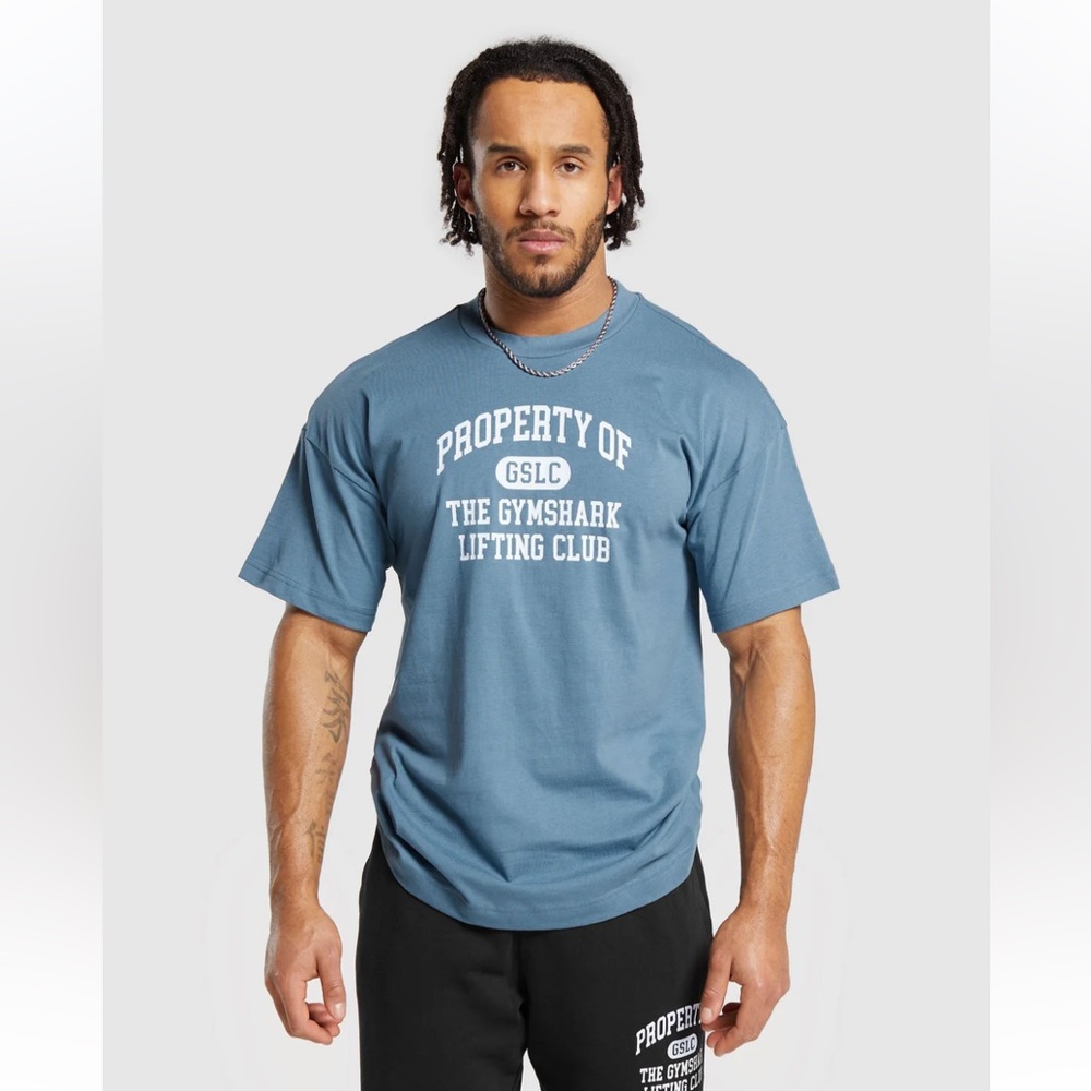 Gymshark Property Of T-Shirt XL Faded Blue
